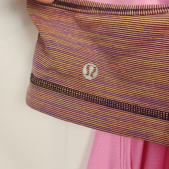 Lululemon No Limits Bra Tank Top Racerback Pink Wee Stripe Size 6 Gym Yoga - Picture 3 of 5